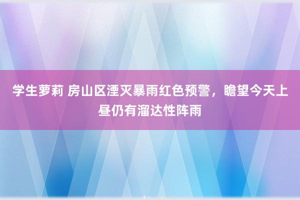 学生萝莉 房山区湮灭暴雨红色预警，瞻望今天上昼仍有溜达性阵雨