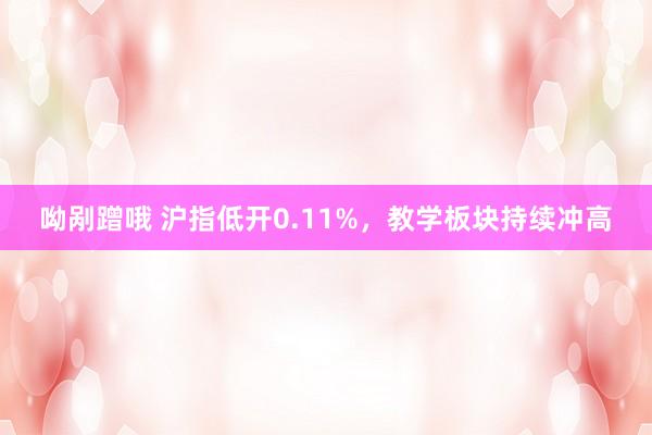 呦剐蹭哦 沪指低开0.11%，教学板块持续冲高