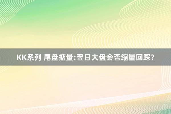 KK系列 尾盘掂量:翌日大盘会否缩量回踩？