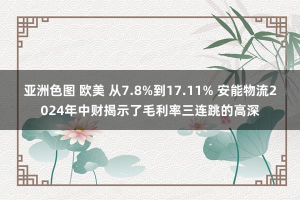 亚洲色图 欧美 从7.8%到17.11% 安能物流2024年中财揭示了毛利率三连跳的高深