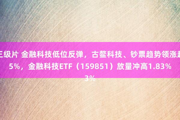 三级片 金融科技低位反弹，古鳌科技、钞票趋势领涨超5%，金融科技ETF（159851）放量冲高1.83%