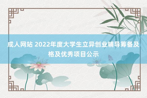 成人网站 2022年度大学生立异创业辅导筹备及格及优秀项目公示