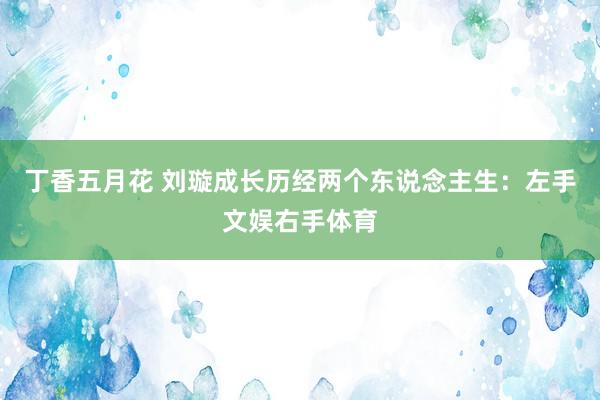 丁香五月花 刘璇成长历经两个东说念主生：左手文娱右手体育